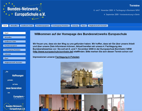 Homepage fr das Bundesnetzwerk Europaschule